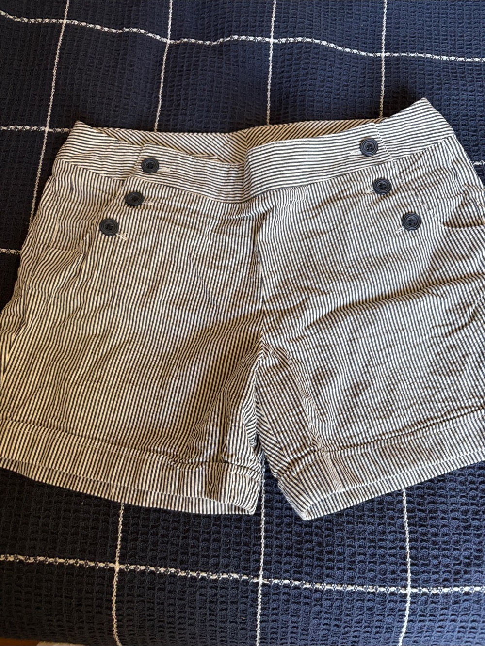 Sandro Black & White Thin-Striped Bermuda Shorts
